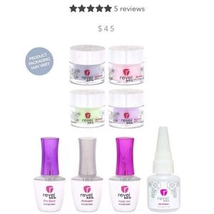 Revel nail kit. Used twice 5 colors